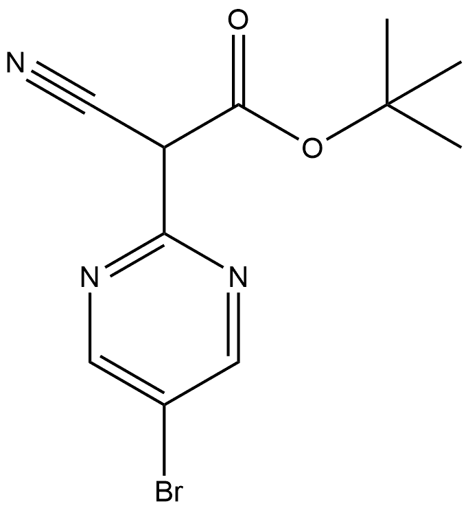 2-Pyrimidineacetic acid, 5-bromo-α-cyano-, 1,1-dimethylethyl ester 结构式