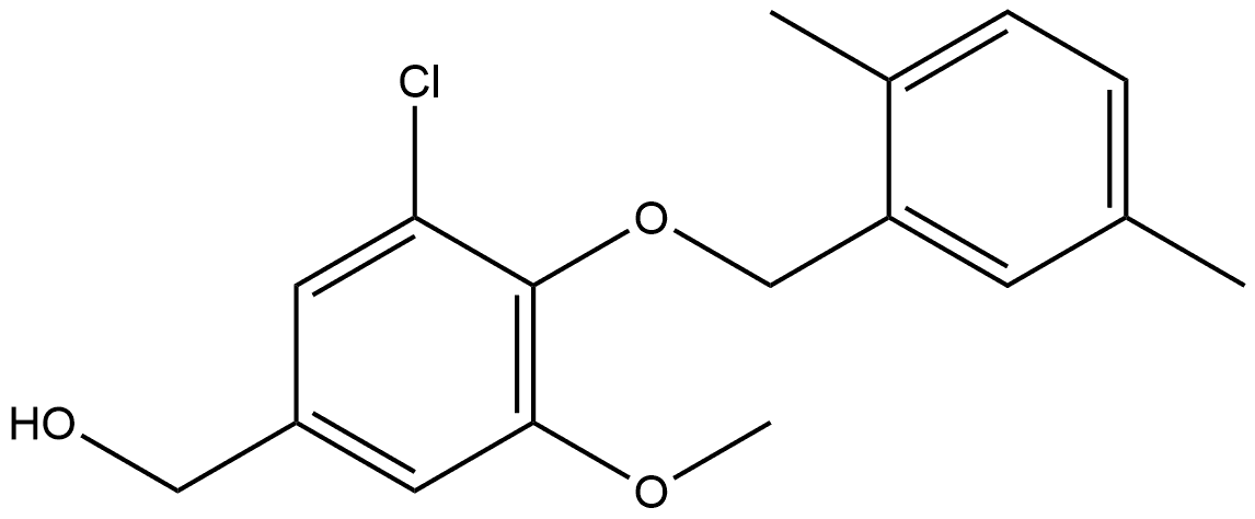 3-Chloro-4-[(2,5-dimethylphenyl)methoxy]-5-methoxybenzenemethanol 结构式