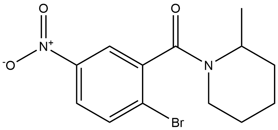 (2-bromo-5-nitrophenyl)(2-methylpiperidin-1-yl)methanone 结构式