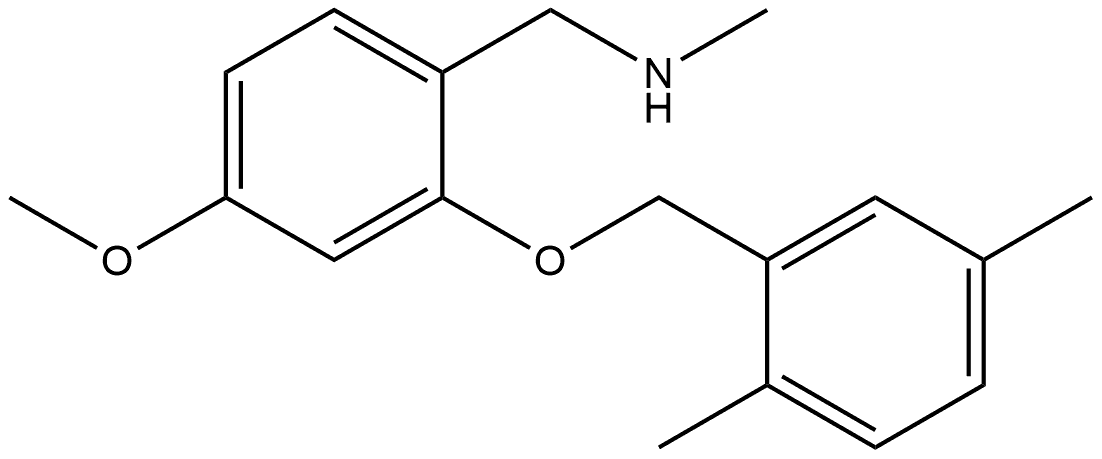 2-[(2,5-Dimethylphenyl)methoxy]-4-methoxy-N-methylbenzenemethanamine 结构式