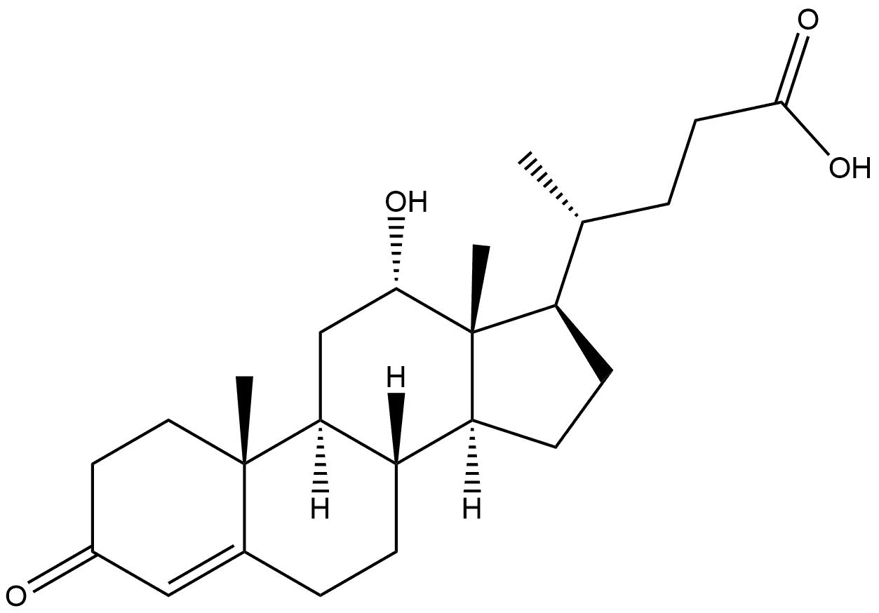 Chol-4-en-24-oic acid, 12-hydroxy-3-oxo-, (12α)- 结构式