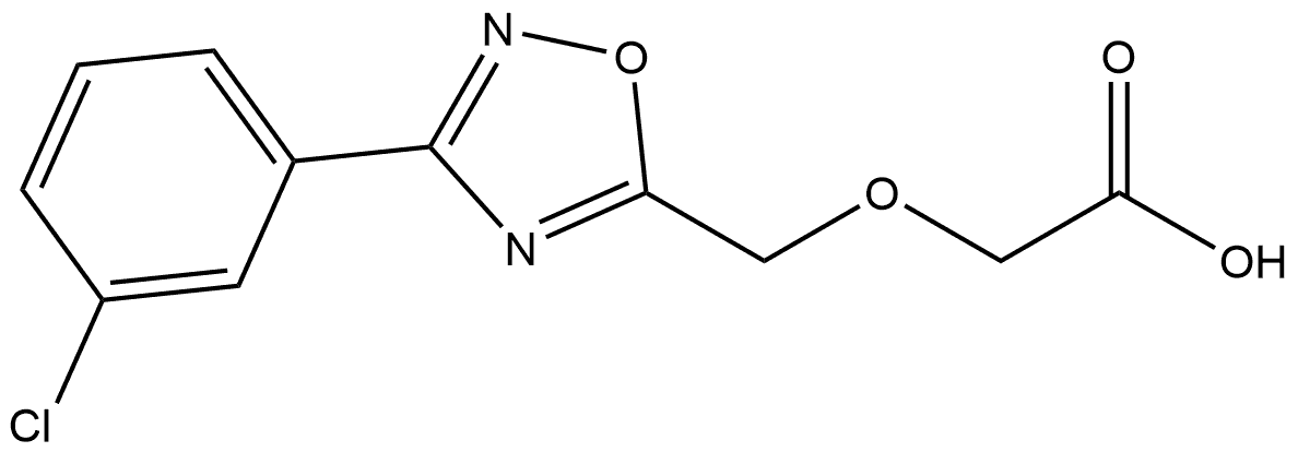 2-[[3-(3-Chlorophenyl)-1,2,4-oxadiazol-5-yl]methoxy]acetic acid 结构式