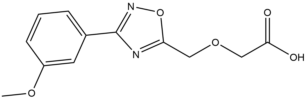 2-[[3-(3-Methoxyphenyl)-1,2,4-oxadiazol-5-yl]methoxy]acetic acid 结构式