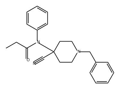 Propanamide, N-[4-cyano-1-(phenylmethyl)-4-piperidinyl]-N-phenyl- 结构式