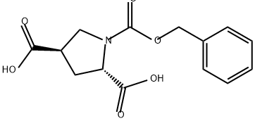 1,2,4-Pyrrolidinetricarboxylic acid, 1-(phenylmethyl) ester, (2S-trans)- (9CI) 结构式