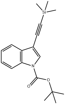 1H-Indole-1-carboxylic acid, 3-[2-(trimethylsilyl)ethynyl]-, 1,1-dimethylethyl ester 结构式