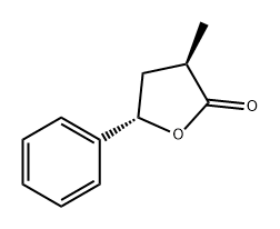 (3R,5S)-3-甲基-5-苯基二氢呋喃-2(3H)-酮 结构式