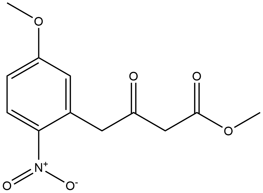 Benzenebutanoic acid, 5-methoxy-2-nitro-β-oxo-, methyl ester 结构式