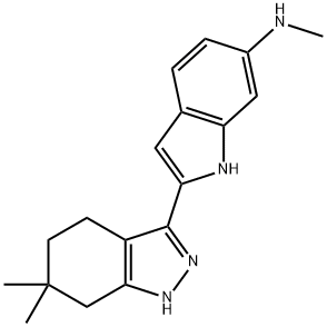 N-Methyl-2-(4,5,6,7-tetrahydro-6,6-dimethyl-1H-indazol-3-yl)-1H-indol-6-amine 结构式