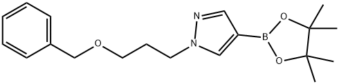 1-(3-(苄氧基)丙基)-4-(4,4,5,5-四甲基-1,3,2-二氧硼杂环戊烷-2-基)-1H-吡唑 结构式