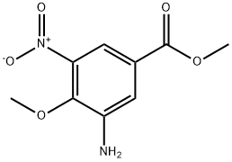 3-氨基-4-甲氧基-5-硝基苯甲酸甲酯 结构式