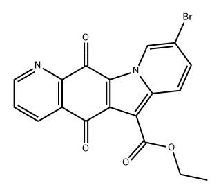 9-溴-5,12-二氢-5,12-二氧吲哚并[2,3-G]喹啉-6-羧酸乙酯 结构式