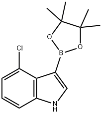 4-氯-3-(4,4,5,5-四甲基-1,3,2-二氧硼杂环戊烷-2-基)-1H-吲哚 结构式