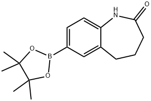 7-(4,4,5,5-四甲基-1,3,2-二氧硼烷-2-基)-4,5-二氢-1H-苯并[B]氮杂-2(3H)-酮 结构式