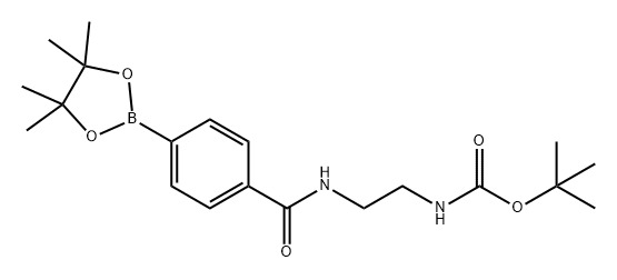 (2-(4-(4,4,5,5-四甲基-1,3,2-二氧硼杂环戊烷-2-基)苯甲酰胺基)乙基)氨基甲酸叔丁酯 结构式