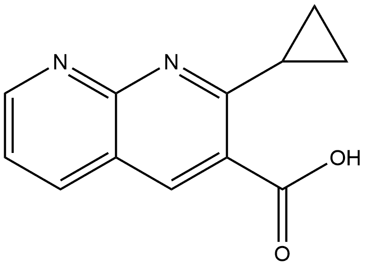 2-环丙基-1,8-萘啶-3-羧酸 结构式