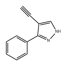 4-乙炔基-3-苯基-1H-吡唑 结构式