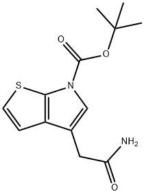 6H-Thieno[2,3-b]pyrrole-6-carboxylic acid, 4-(2-amino-2-oxoethyl)-, 1,1-dimethylethyl ester 结构式