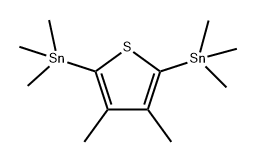 1,1'-(3,4-二甲基-2,5-噻吩二基)双[1,1,1-三甲基-锡烷 结构式