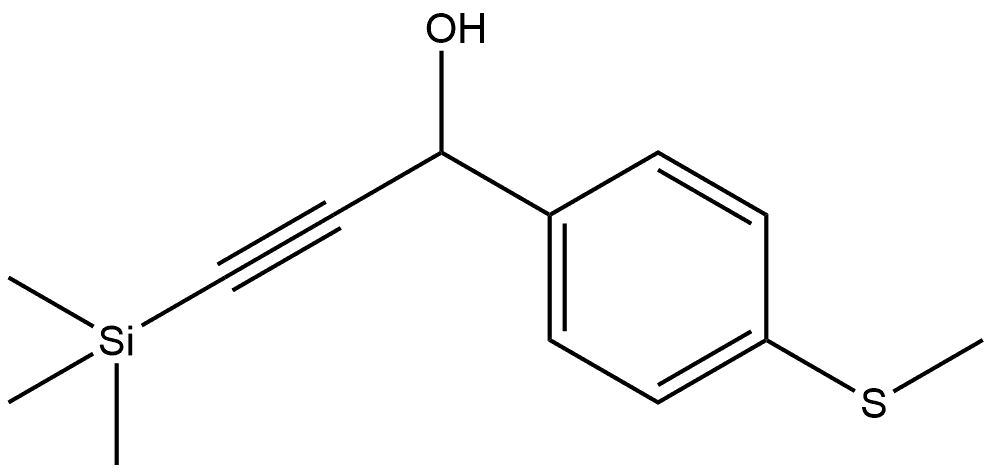 4-(Methylthio)-α-[2-(trimethylsilyl)ethynyl]benzenemethanol 结构式