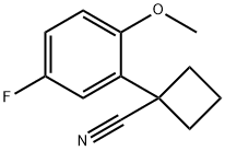 1-(5-fluoro-2-methoxyphenyl)cyclobutane-1-carbonitrile 结构式