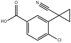 4-氯-3-(1-氰基环丙基)苯甲酸 结构式