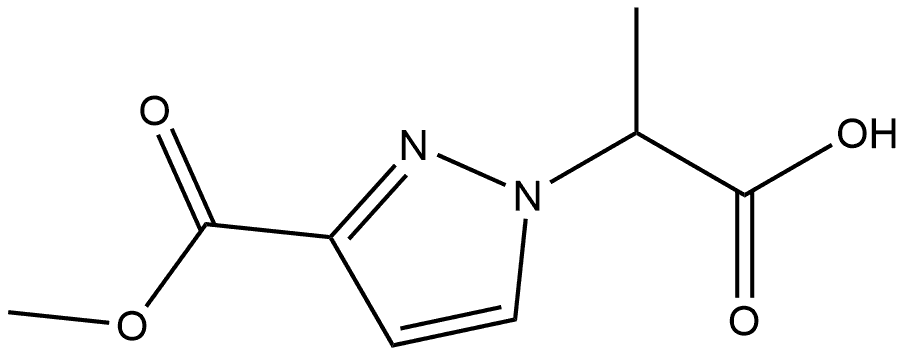 2-[3-(methoxycarbonyl)-1H-pyrazol-1-yl]propanoic acid 结构式