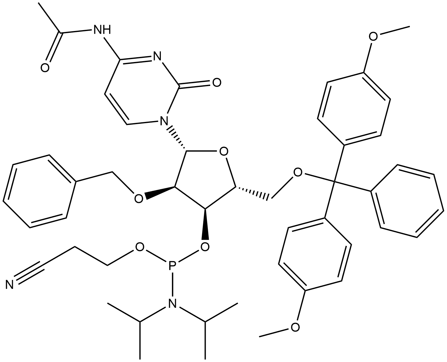 2'-O-BENZYL C(AC) AMIDITE 结构式