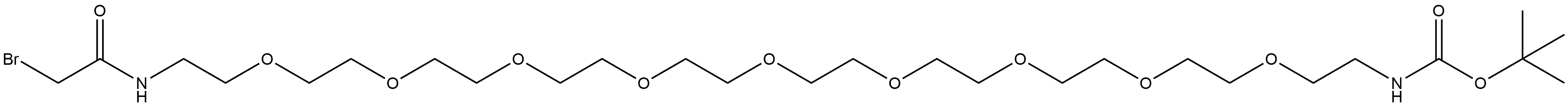 溴乙酰氨-九聚乙二醇-氨基叔丁酯 结构式