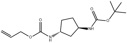 Carbamic acid, N-[(1R,3R)-3-[[(1,1-dimethylethoxy)carbonyl]amino]cyclopentyl]-, 2-propen-1-yl ester 结构式
