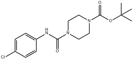 1-Piperazinecarboxylic acid, 4-[[(4-chlorophenyl)amino]carbonyl]-, 1,1-dimethylethyl ester 结构式