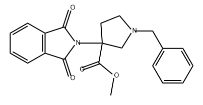 3-Pyrrolidinecarboxylic acid, 3-(1,3-dihydro-1,3-dioxo-2H-isoindol-2-yl)-1-(phenylmethyl)-, methyl ester 结构式