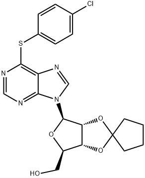 Inosine, 6-S-(4-chlorophenyl)-2',3'-O-cyclopentylidene-6-thio- (9CI) 结构式