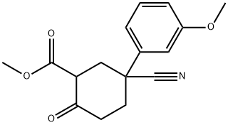 Cyclohexanecarboxylic acid, 5-cyano-5-(3-methoxyphenyl)-2-oxo-, methyl ester 结构式