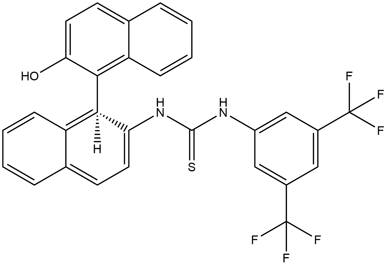 (R)-1-(3,5-bis(trifluoromethyl)phenyl)-3-(2'-hydroxy-[1,1'-binaphthalen]-2-yl)thiourea 结构式