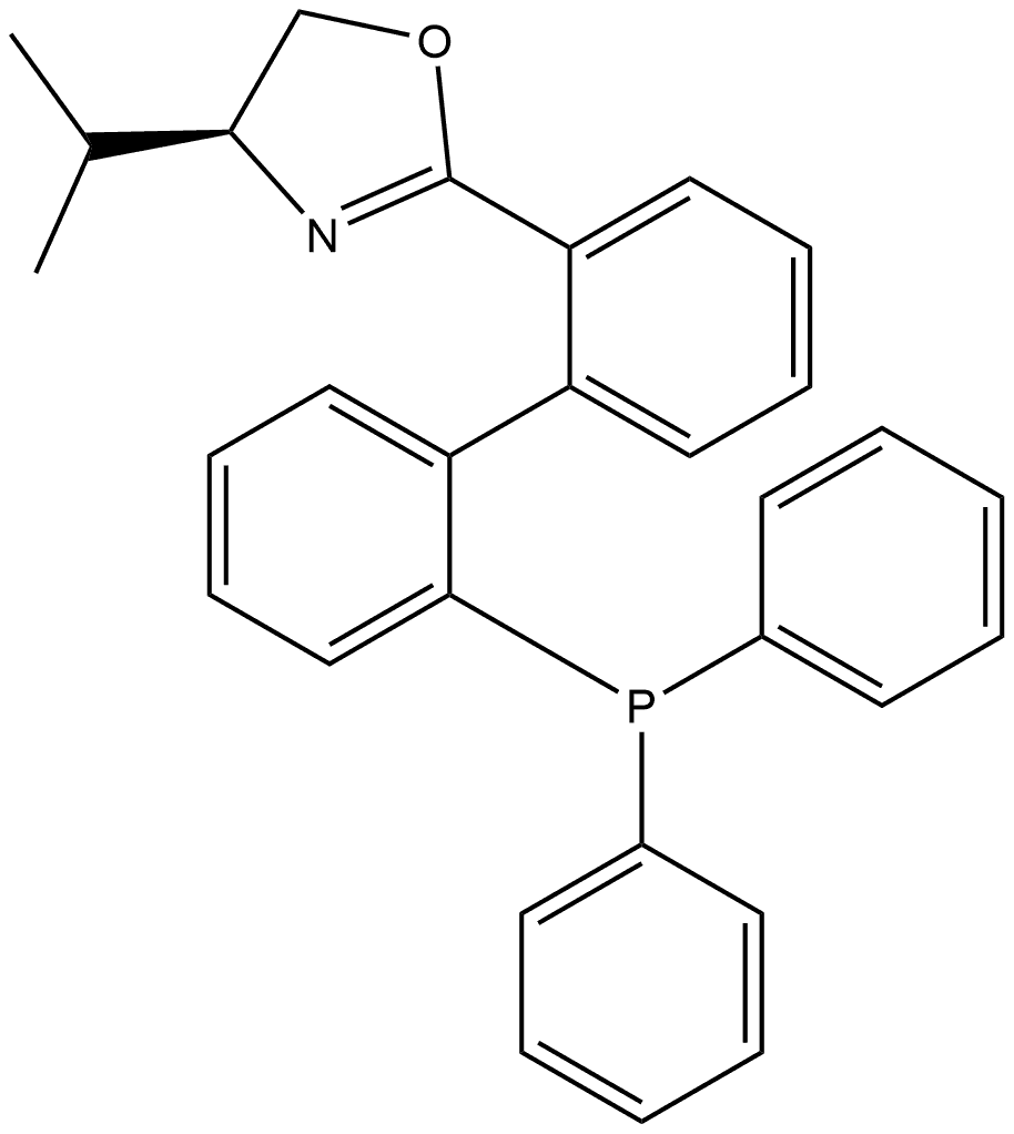 (4S)-2-[(1S)-2′-(二苯基膦基)[1,1′-联苯基]-2-基]-4,5-二氢-4-(1-甲基乙基)噁唑 结构式