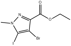 1H-Pyrazole-3-carboxylic acid, 4-bromo-5-iodo-1-methyl-, ethyl ester 结构式