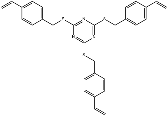 2,4,6-三[(4-乙烯基苯基甲硫基)]-1,3,5-三嗪 结构式