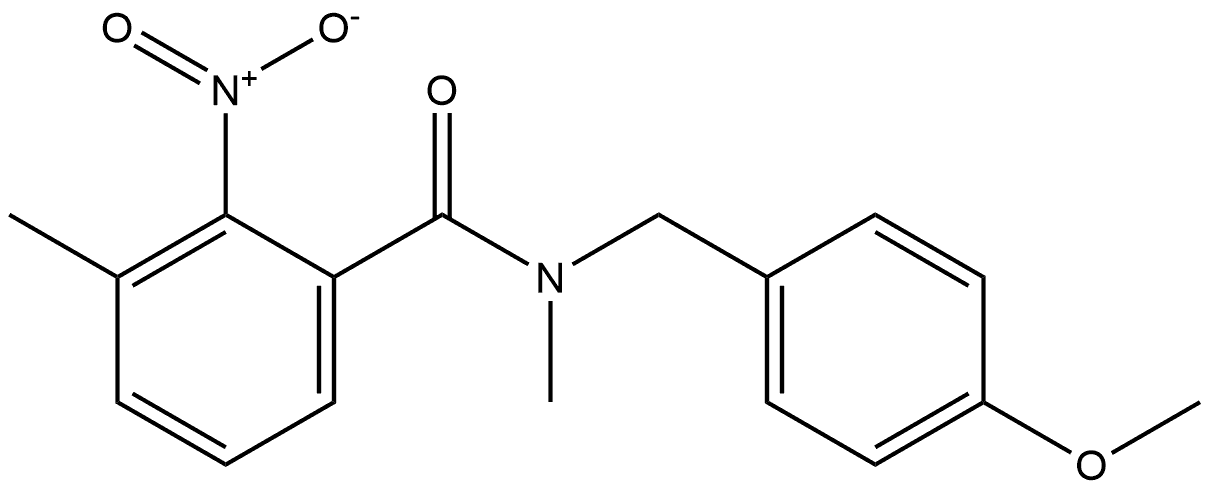 N-(4-methoxybenzyl)-N,3-dimethyl-2-nitrobenzamide 结构式