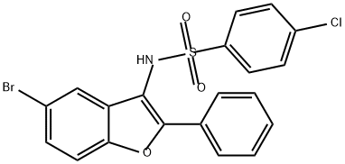 4-Chloro-N-(5-bromo-2-phenyl-3-benzofuranyl)benzenesulfonamide 结构式