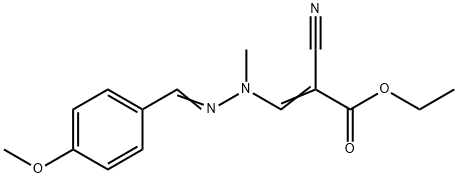 2-Propenoic acid, 2-cyano-3-[2-[(4-methoxyphenyl)methylene]-1-methylhydrazinyl]-, ethyl ester 结构式