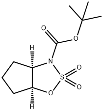 (3AR,6AS)-四氢环戊二烯并[D][1,2,3]氧杂噻唑-3(3AH)-羧酸叔丁酯 2,2-二氧化物 结构式