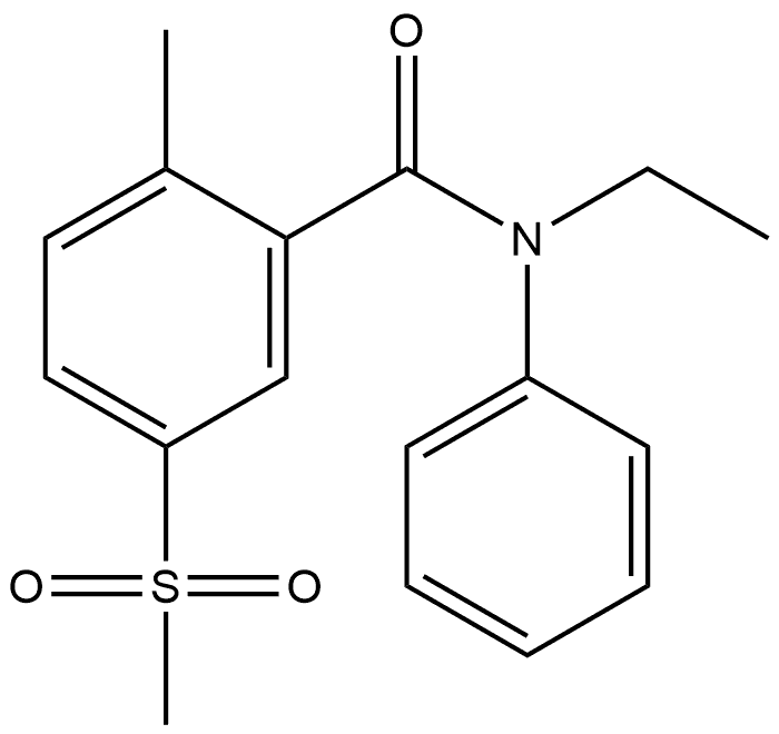 N-Ethyl-2-methyl-5-(methylsulfonyl)-N-phenylbenzamide 结构式