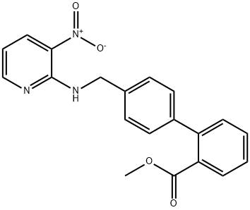 [1,1'-Biphenyl]-2-carboxylic acid, 4'-[[(3-nitro-2-pyridinyl)amino]methyl]-, methyl ester 结构式