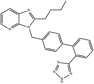 3H-Imidazo[4,5-b]pyridine, 2-butyl-3-[[2'-(2H-tetrazol-5-yl)[1,1'-biphenyl]-4-yl]methyl]- 结构式