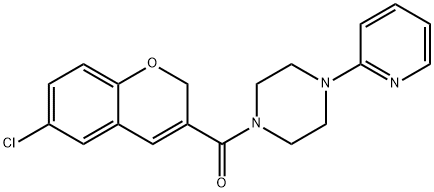 Methanone, (6-chloro-2H-1-benzopyran-3-yl)[4-(2-pyridinyl)-1-piperazinyl]- 结构式