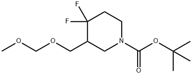 1-Piperidinecarboxylic acid, 4,4-difluoro-3-[(methoxymethoxy)methyl]-, 1,1-dimethylethyl ester 结构式