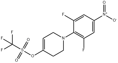 Methanesulfonic acid, 1,1,1-trifluoro-, 1-(2,6-difluoro-4-nitrophenyl)-1,2,3,6-tetrahydro-4-pyridinyl ester 结构式