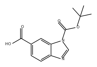 1-(叔丁氧基羰基)-1H-苯并[D]咪唑-6-羧酸 结构式