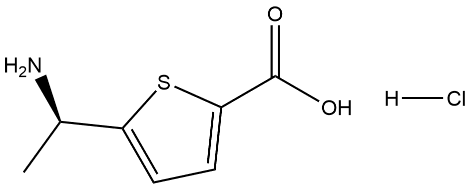 (R)-5-(1-氨基乙基)噻吩-2-羧酸盐酸盐 结构式